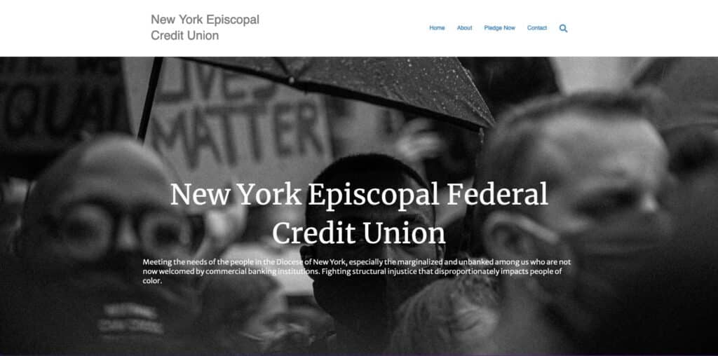screenshot of and link to the New York Episcopal Federal Credit Union website