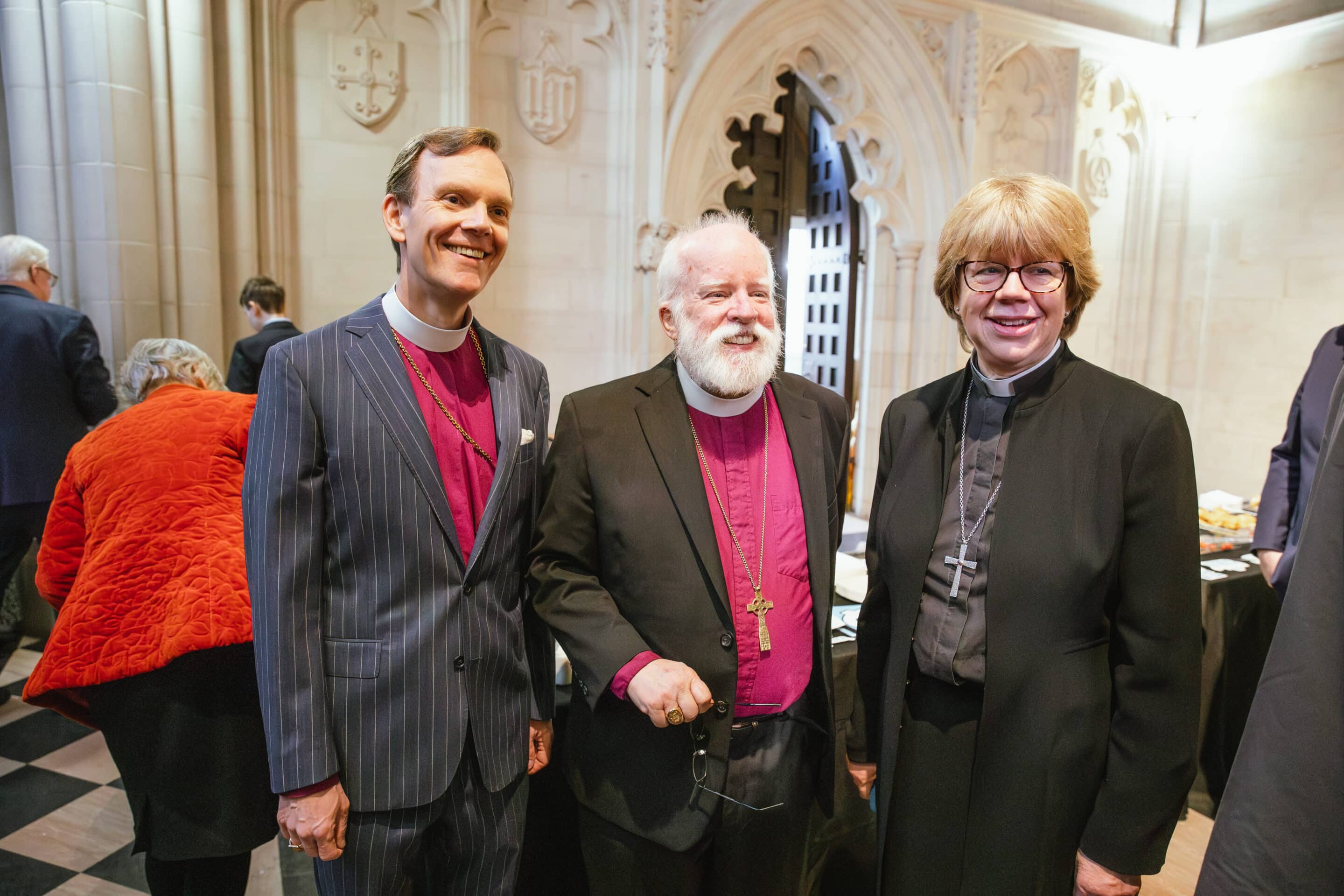 Bishops Matt Heyd, and Andy Dietsche with Bishop of London, Sarah Mullaly 